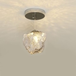 Lampada a sospensione in vetro Lampada decorativa retrò Paralume a forma di cubo di ghiaccio