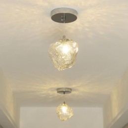 Lampada a sospensione in vetro Lampada decorativa retrò Paralume a forma di cubo di ghiaccio