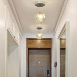 Lampada a sospensione in vetro Lampada decorativa retrò Paralume a forma di cubo di ghiaccio