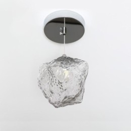Lampada a sospensione in vetro Lampada decorativa retrò Paralume a forma di cubo di ghiaccio