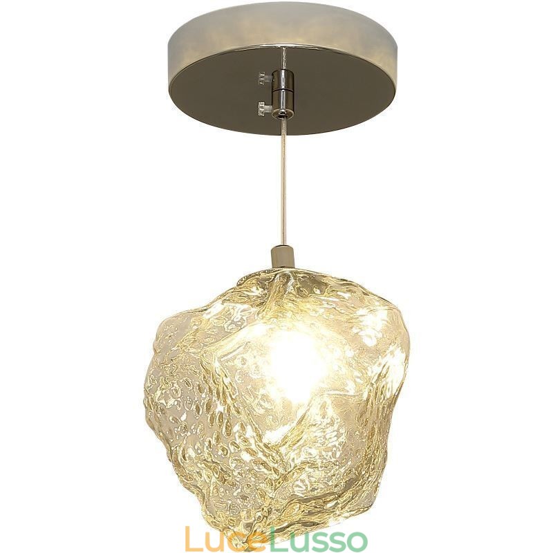 Lampada a sospensione in vetro Lampada decorativa retrò Paralume a forma di cubo di ghiaccio