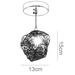 Lampada a sospensione in vetro Lampada decorativa retrò Paralume a forma di cubo di ghiaccio