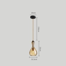 Lampada a sospensione in vetro nordico con paralume ambra