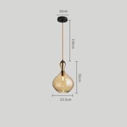 Lampada a sospensione in vetro nordico con paralume ambra