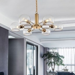 Lampada a sospensione in vetro Lampada da soffitto moderna e minimalista in ferro battuto