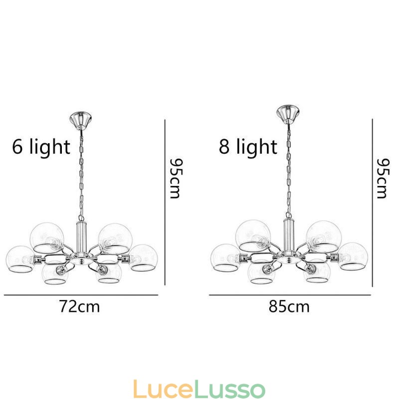 Lampada a sospensione in vetro Lampada da soffitto moderna e minimalista in ferro battuto