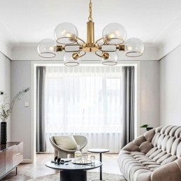 Lampada a sospensione in vetro Lampada da soffitto moderna e minimalista in ferro battuto