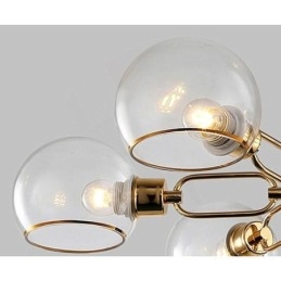 Lampada a sospensione in vetro Lampada da soffitto moderna e minimalista in ferro battuto