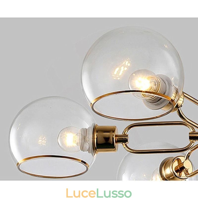 Lampada a sospensione in vetro Lampada da soffitto moderna e minimalista in ferro battuto