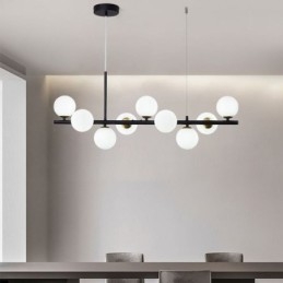 Lampada a sospensione moderna semplice Magic Beans molecolare in ferro battuto e vetro da soffitto