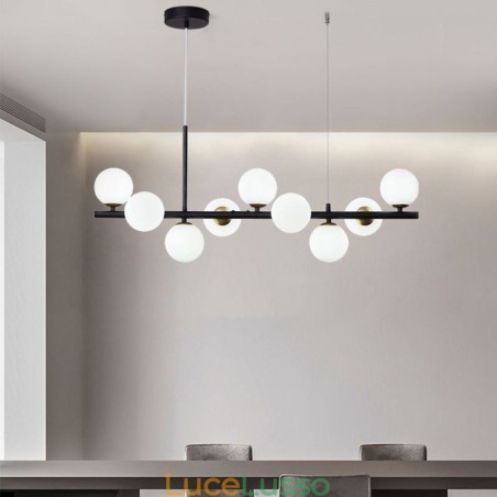 Lampada a sospensione moderna semplice Magic Beans molecolare in ferro battuto e vetro da soffitto Lampada a sospensione moderna semplice Magic Beans molecolare in ferro battuto e vetro da soffitto