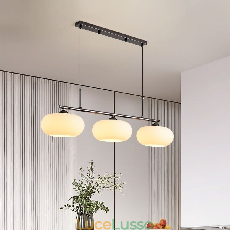Lampada a sospensione in vetro nordico Lampada da soffitto creativa in ferro battuto