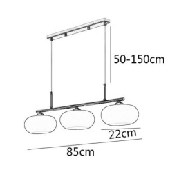 Lampada a sospensione in vetro nordico Lampada da soffitto creativa in ferro battuto