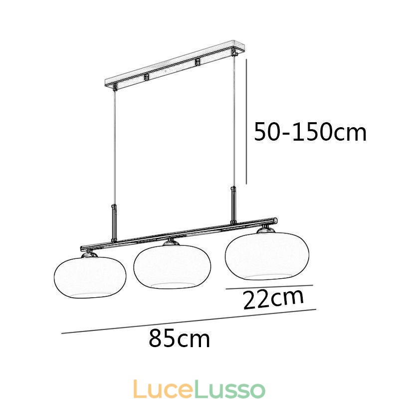 Lampada a sospensione in vetro nordico Lampada da soffitto creativa in ferro battuto