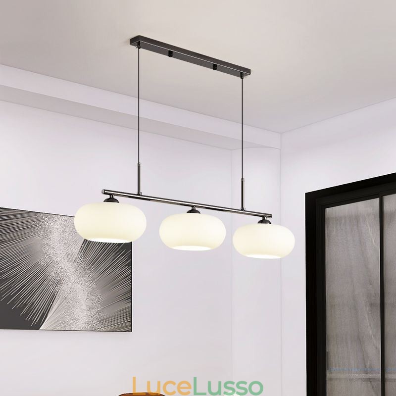 Lampada a sospensione in vetro nordico Lampada da soffitto creativa in ferro battuto