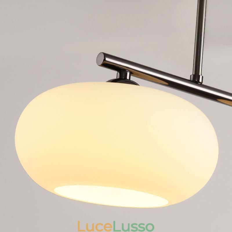 Lampada a sospensione in vetro nordico Lampada da soffitto creativa in ferro battuto