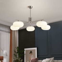 Lampada a sospensione in vetro nordico Lampada da soffitto creativa in ferro battuto