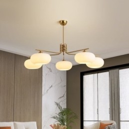 Lampada a sospensione in vetro nordico Lampada da soffitto creativa in ferro battuto