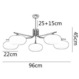 Lampada a sospensione in vetro nordico Lampada da soffitto creativa in ferro battuto