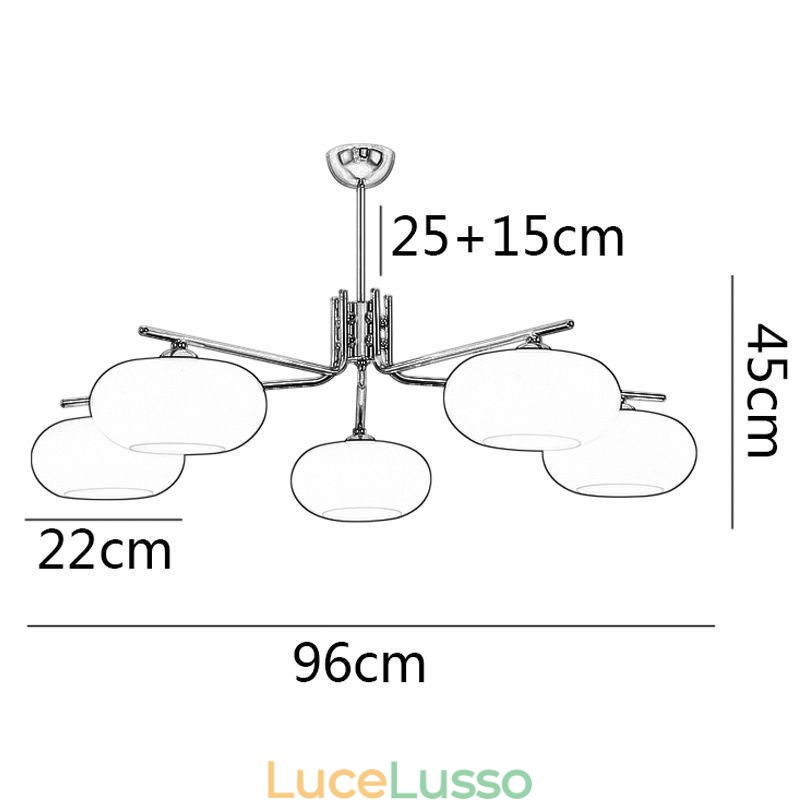 Lampada a sospensione in vetro nordico Lampada da soffitto creativa in ferro battuto