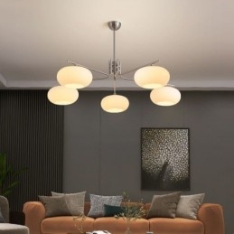 Lampada a sospensione in vetro nordico Lampada da soffitto creativa in ferro battuto