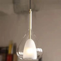 Lampada a sospensione moderna minimalista con doppio vetro per soffitto