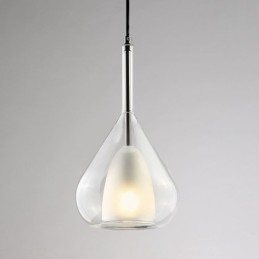 Lampada a sospensione moderna minimalista con doppio vetro per soffitto