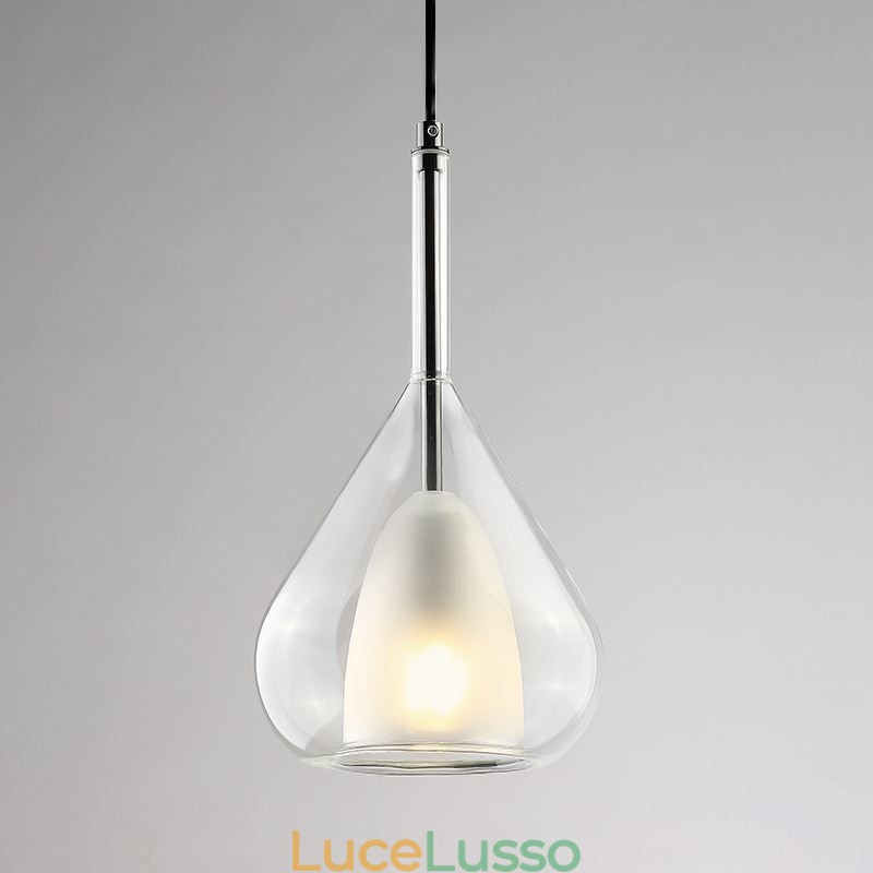 Lampada a sospensione moderna minimalista con doppio vetro per soffitto