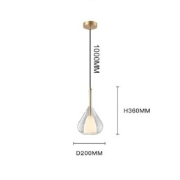 Lampada a sospensione moderna minimalista con doppio vetro per soffitto