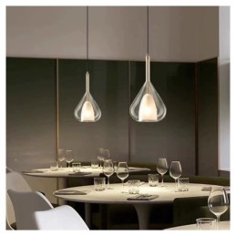 Lampada a sospensione moderna minimalista con doppio vetro per soffitto