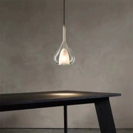 Lampada a sospensione moderna minimalista con doppio vetro per soffitto