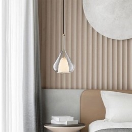 Lampada a sospensione moderna minimalista con doppio vetro per soffitto