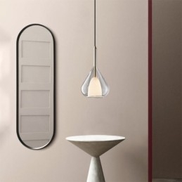Lampada a sospensione moderna minimalista con doppio vetro per soffitto