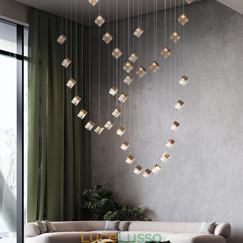 Lampada a sospensione creativa in vetro Padiglione Plafoniere