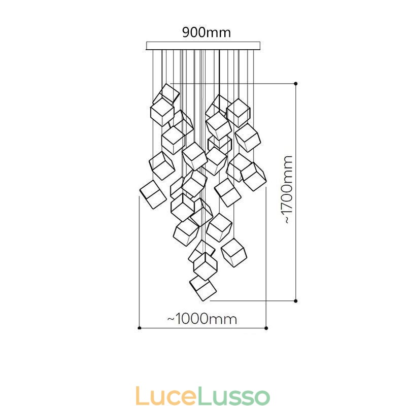 Lampada a sospensione creativa in vetro Padiglione Plafoniere