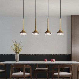 Lampada a sospensione moderna in vetro Lampada da soffitto in ferro battuto in vetro