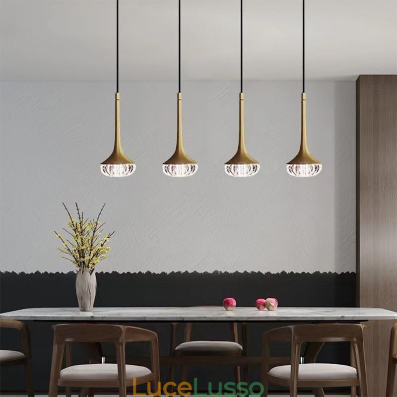 Lampada a sospensione moderna in vetro Lampada da soffitto in ferro battuto in vetro