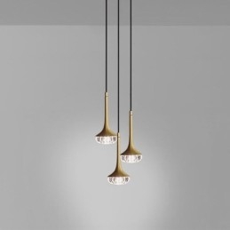 Lampada a sospensione moderna in vetro Lampada da soffitto in ferro battuto in vetro