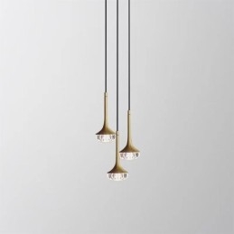 Lampada a sospensione moderna in vetro Lampada da soffitto in ferro battuto in vetro