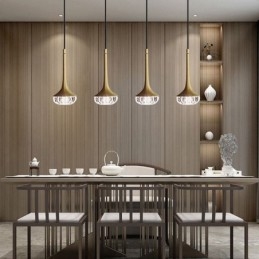 Lampada a sospensione moderna in vetro Lampada da soffitto in ferro battuto in vetro