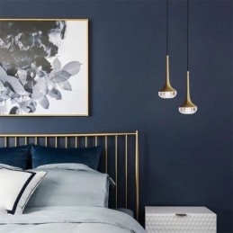 Lampada a sospensione moderna in vetro Lampada da soffitto in ferro battuto in vetro