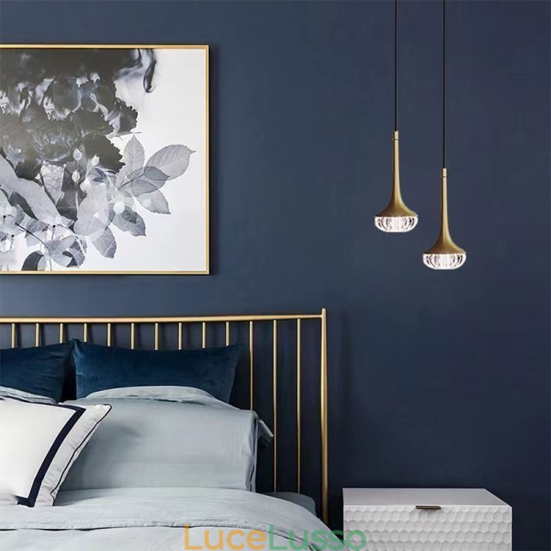 Lampada a sospensione moderna in vetro Lampada da soffitto in ferro battuto in vetro