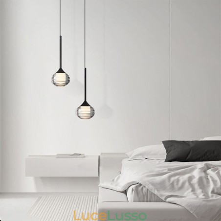 Semplice lampada a sospensione in vetro, luci decorative nere per soffitto Semplice lampada a sospensione in vetro, luci decorative nere per soffitto