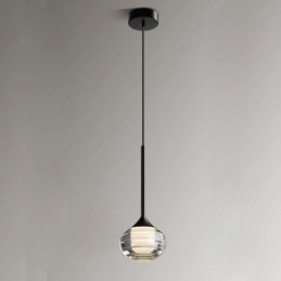 Semplice lampada a sospensione in vetro, luci decorative nere per soffitto