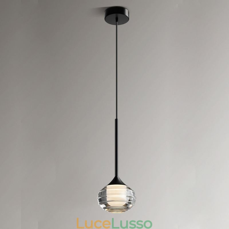 Semplice lampada a sospensione in vetro, luci decorative nere per soffitto