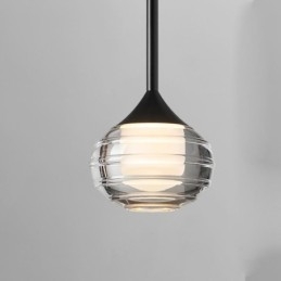 Semplice lampada a sospensione in vetro, luci decorative nere per soffitto