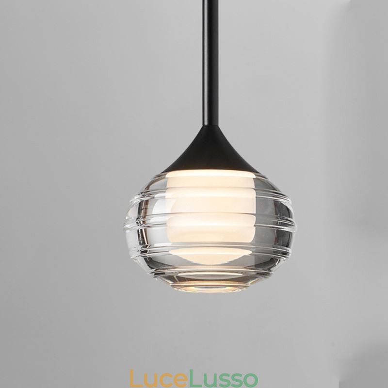 Semplice lampada a sospensione in vetro, luci decorative nere per soffitto