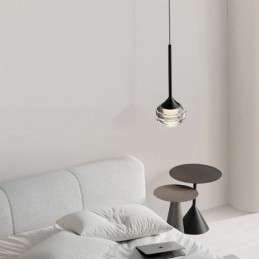 Semplice lampada a sospensione in vetro, luci decorative nere per soffitto