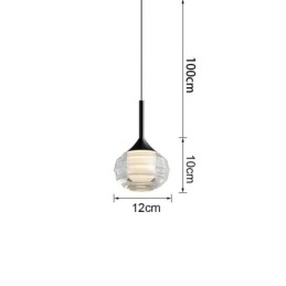 Semplice lampada a sospensione in vetro, luci decorative nere per soffitto