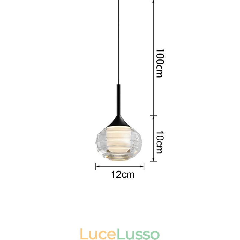 Semplice lampada a sospensione in vetro, luci decorative nere per soffitto